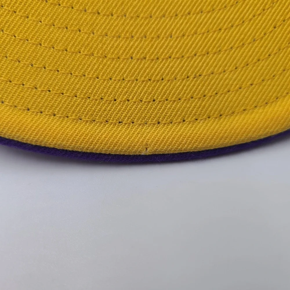 New Orleans Jazz Hat Fitted 7 Mitchell &‎ Ness Purple Yellow NBA Logo Wool Men